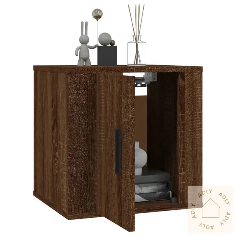 Vegghengte Tv-Benker 2 Stk Brun Eik 40X34,5X40 Cm