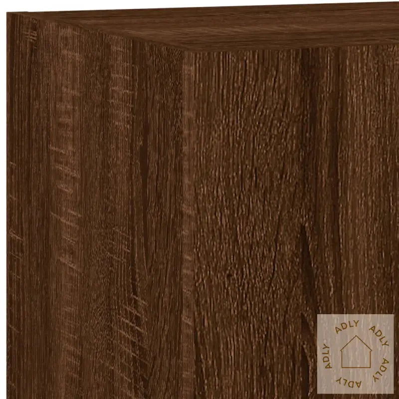 Vegghengte Tv-Enheter Med Led 5 Deler Brun Eik Konstruert Tre