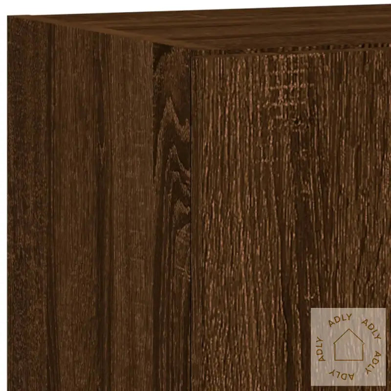 Vegghengte Tv-Enheter Med Led 5 Deler Brun Eik Konstruert Tre