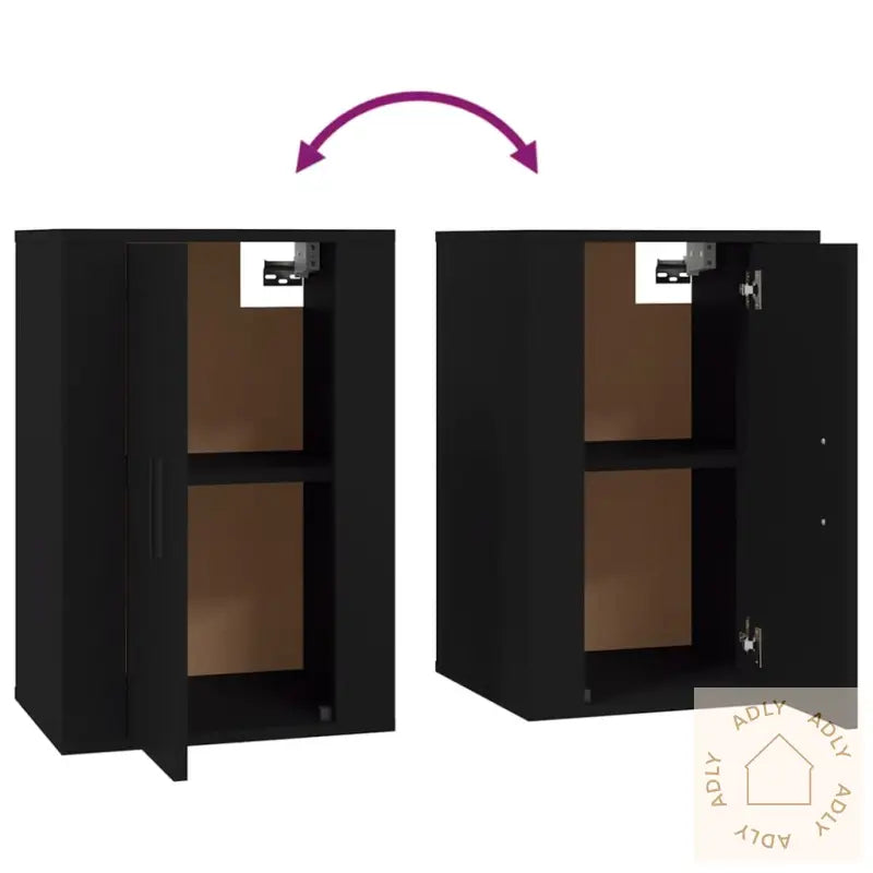 Vegghengte Tv-Benker 2 Stk Svart 40X34,5X60 Cm