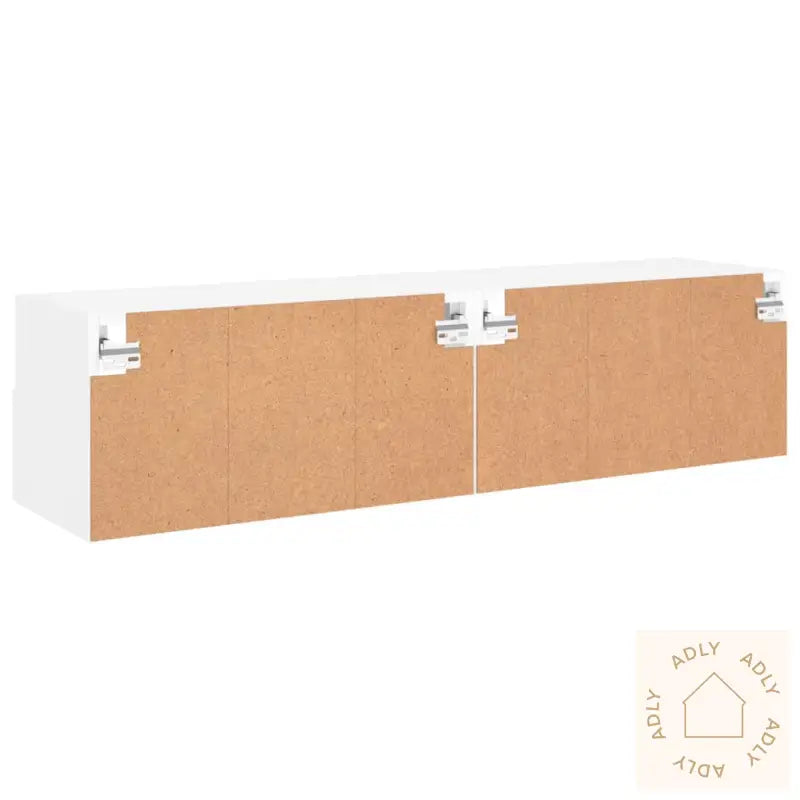 Veggmonterte Tv-Benker 2 Stk Hvit 60X30X30 Cm Konstruert Tre