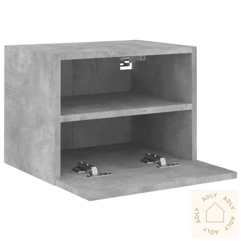 Vegghengte Tv-Benker 2 Stk Betonggrå 40X30X30 Cm Konstruert Tre
