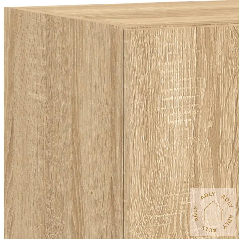 Vegghengte Tv-Enheter Med Led 4 Deler Sonoma Eik Konstruert Tre