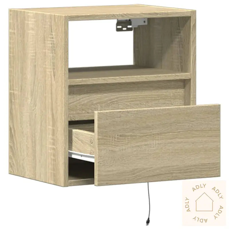 Vegghengte Tv-Benker Med Led 2 Stk Sonoma Eik 41X31X45 Cm