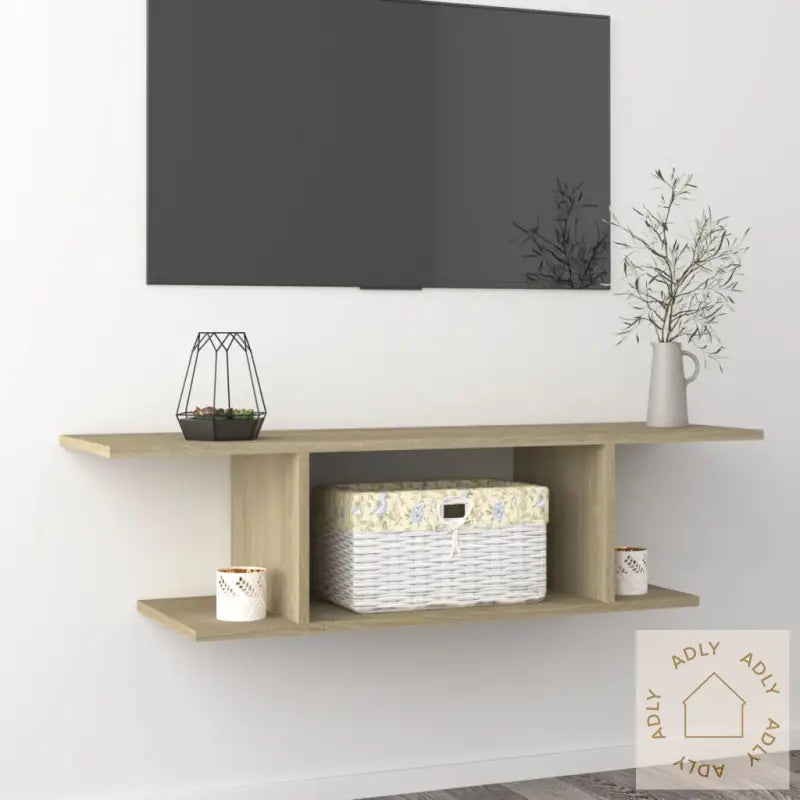 Vegghengt Tv-Benk Sonoma Eik 103X30X26,5 Cm