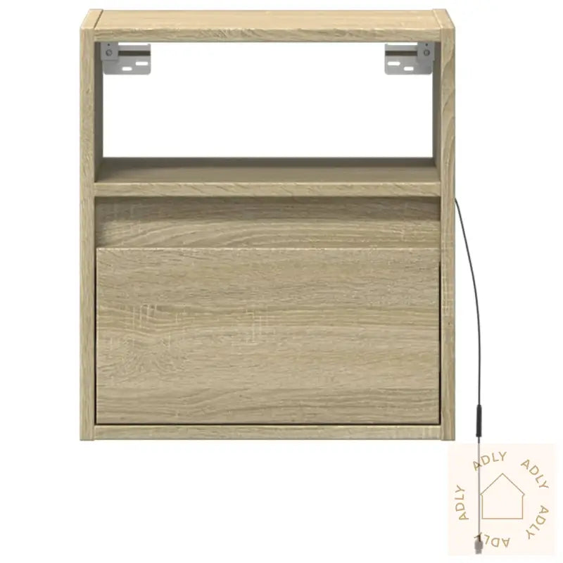 Vegghengte Tv-Benker Med Led 2 Stk Sonoma Eik 41X31X45 Cm