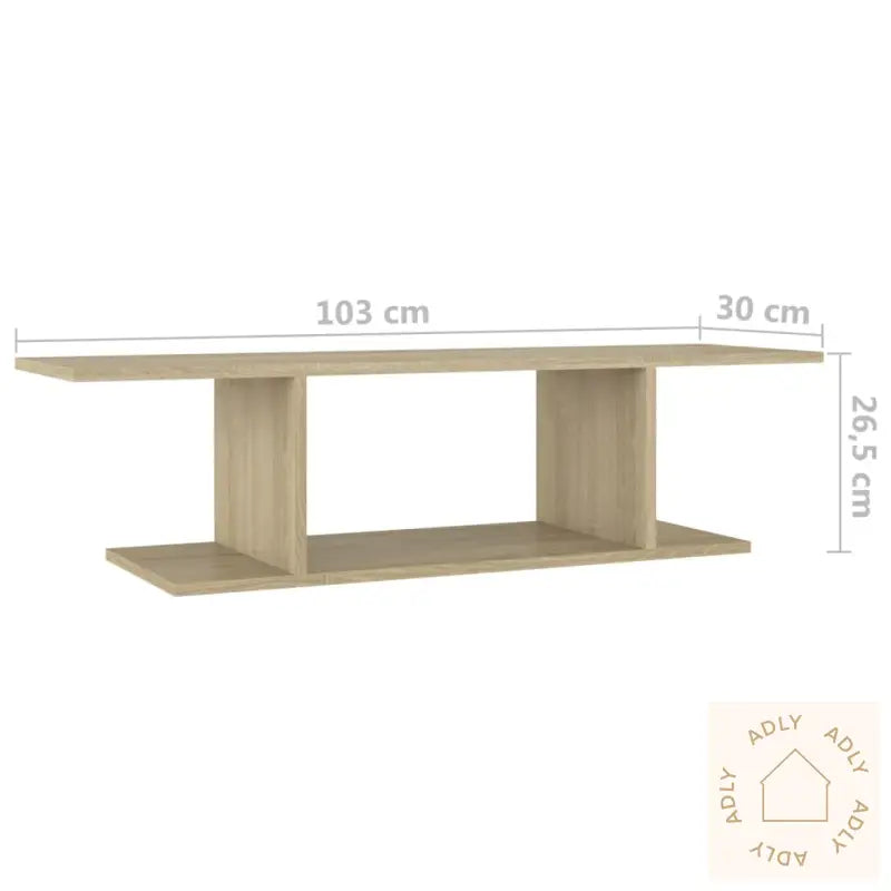Vegghengt Tv-Benk Sonoma Eik 103X30X26,5 Cm