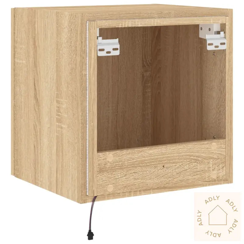 Vegghengte Tv-Benker Med Led 2 Stk Sonoma Eik 40,5X35X40 Cm