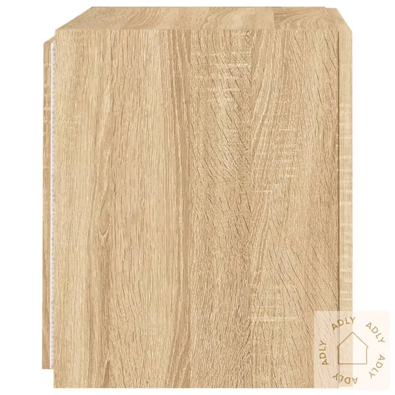 Vegghengte Tv-Benker Med Led 2 Stk Sonoma Eik 40,5X35X40 Cm