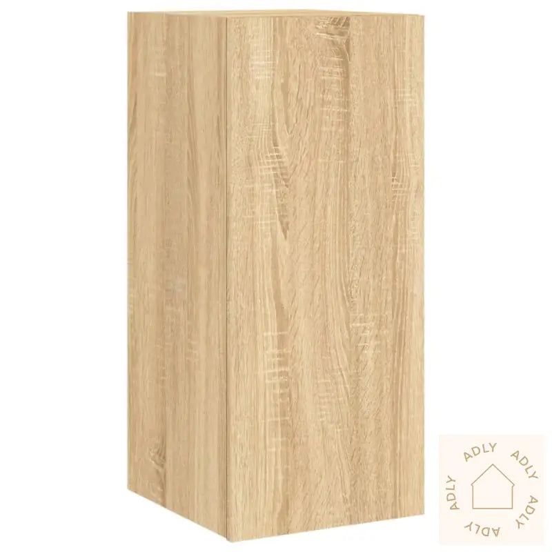 Vegghengte Tv-Benker Med Led 2 Stk Sonoma Eik 30,5X35X70 Cm