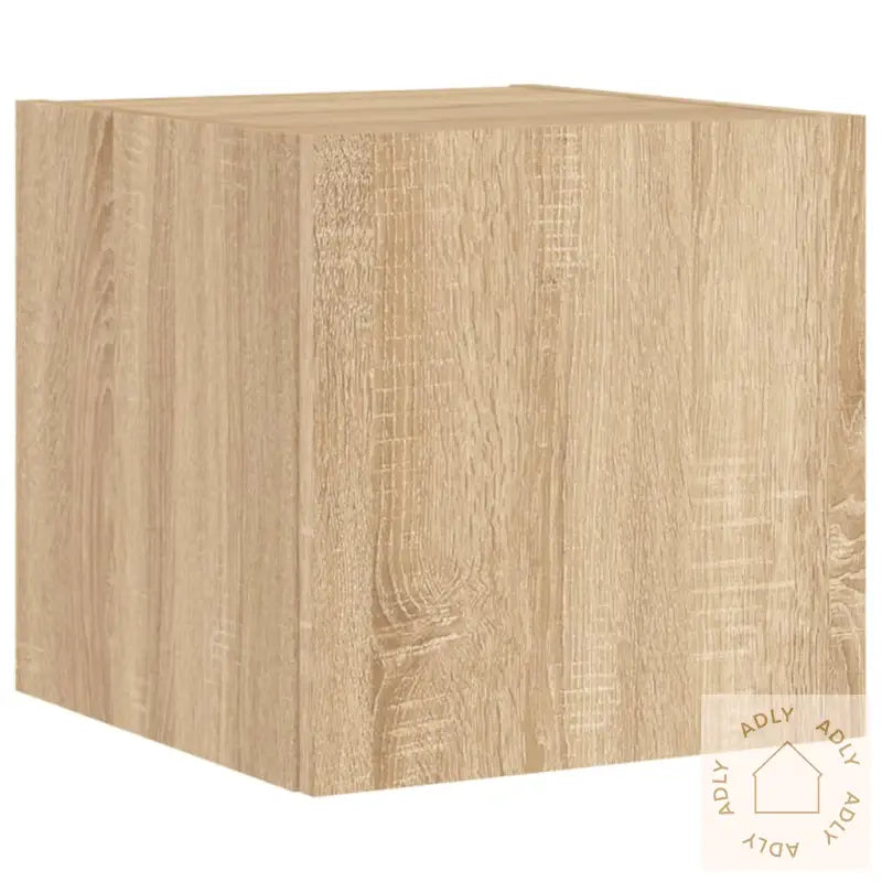 Vegghengte Tv-Enheter Med Led 4 Deler Sonoma Eik Konstruert Tre