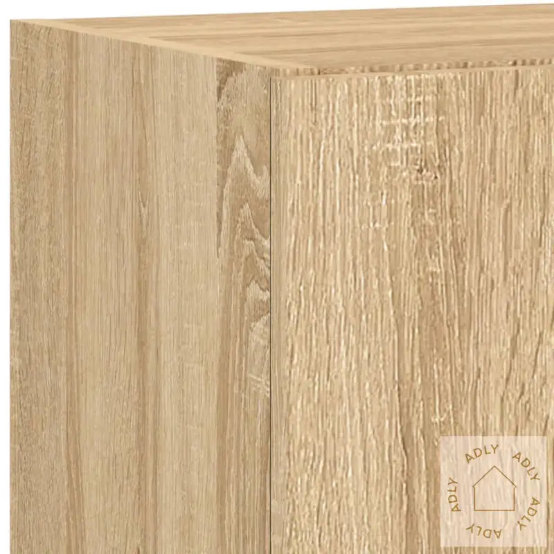 Vegghengte Tv-Enheter Med Led 4 Deler Sonoma Eik Konstruert Tre