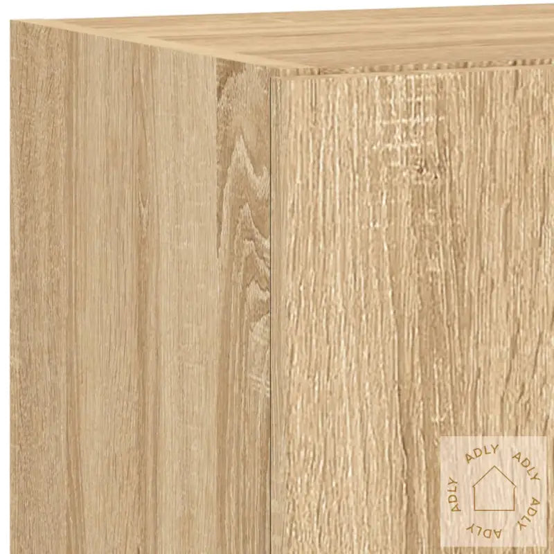 Vegghengte Tv-Enheter Med Led 5 Deler Sonoma Eik Konstruert Tre