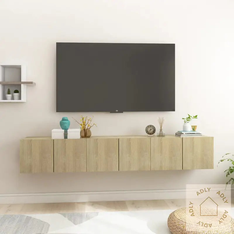 Hengende Tv-Benker 3 Stk Sonoma Eik 60X30X30 Cm