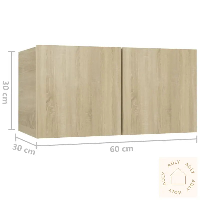 Hengende Tv-Benker 2 Stk Sonoma Eik 60X30X30 Cm