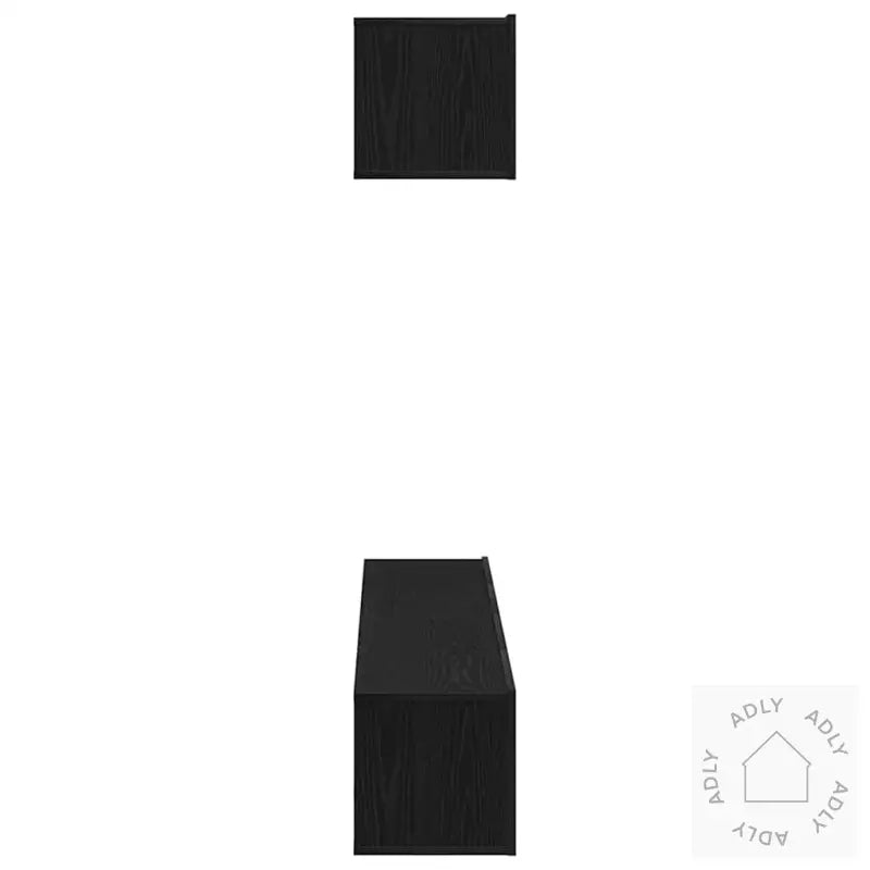 4-Delt Veggmontert Tv-Skapsett I Svart Eik