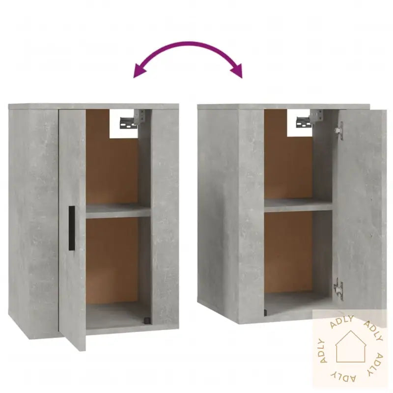 Vegghengte Tv-Benker 2 Stk Betonggrå 40X34,5X60 Cm