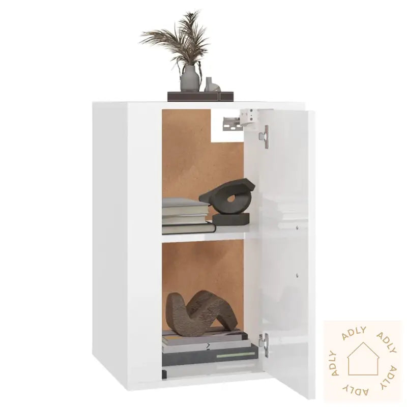 Vegghengte Tv-Benker 2 Stk Høyglans Hvit 40X34,5X60 Cm