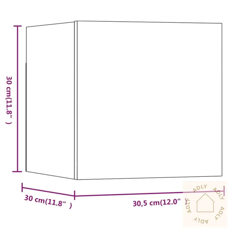 Vegghengte Tv-Benker 8 Stk Røkt Eik 30,5X30X30 Cm