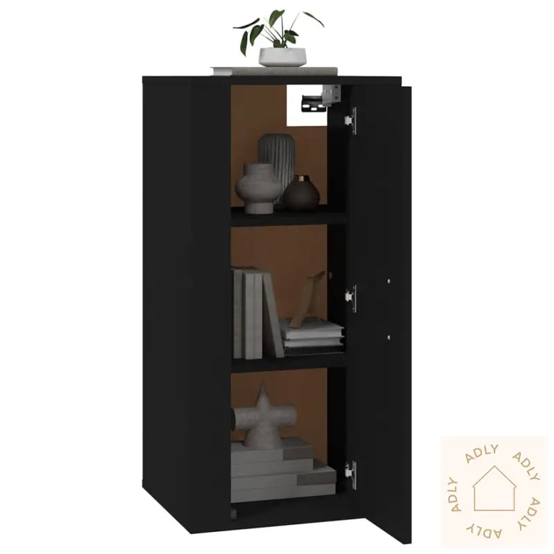 Vegghengt Tv-Benk Sort 40X34,5X80 Cm