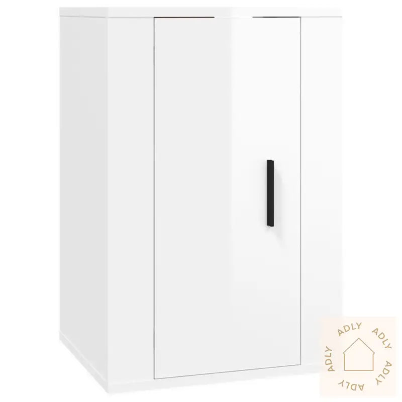 Vegghengte Tv-Benker 2 Stk Høyglans Hvit 40X34,5X60 Cm