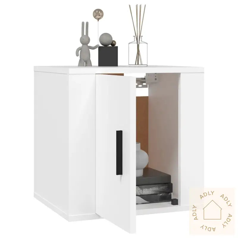 Vegghengte Tv-Benker 2 Stk Hvit 40X34,5X40 Cm