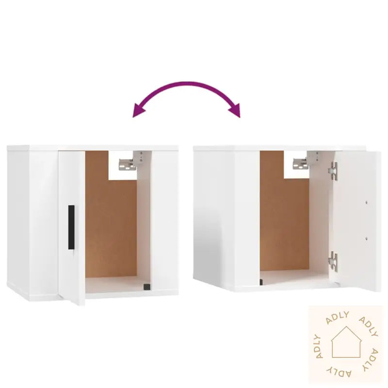 Vegghengte Tv-Benker 2 Stk Hvit 40X34,5X40 Cm