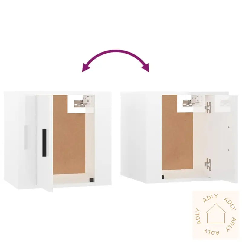 Vegghengt Tv-Benk Høyglans Hvit 40X34,5X40 Cm