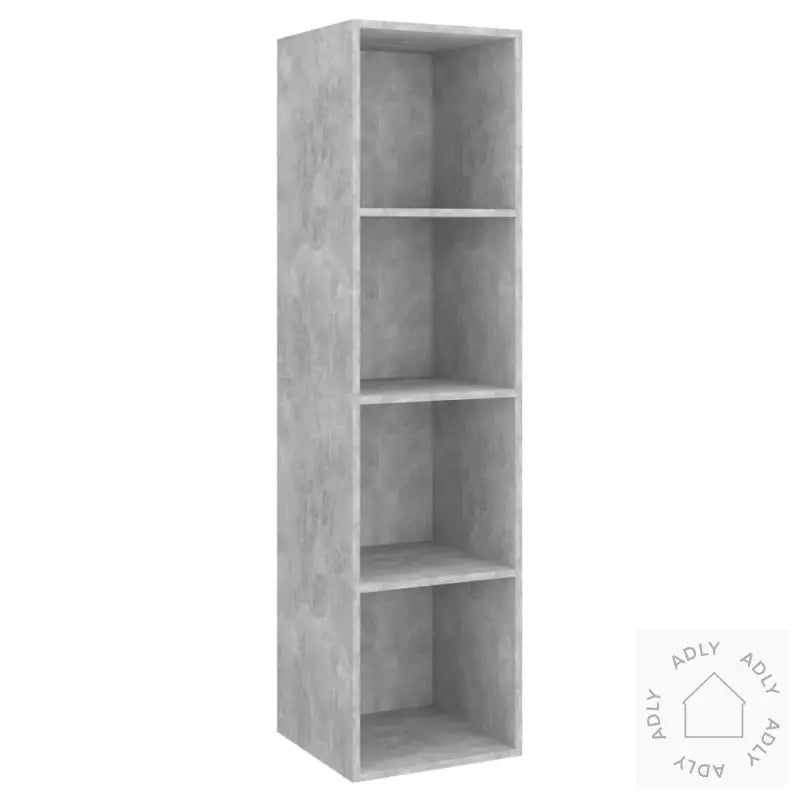 Vegghengt Tv-Benk Betonggrå 37X37X142,5 Cm Konstruert Tre