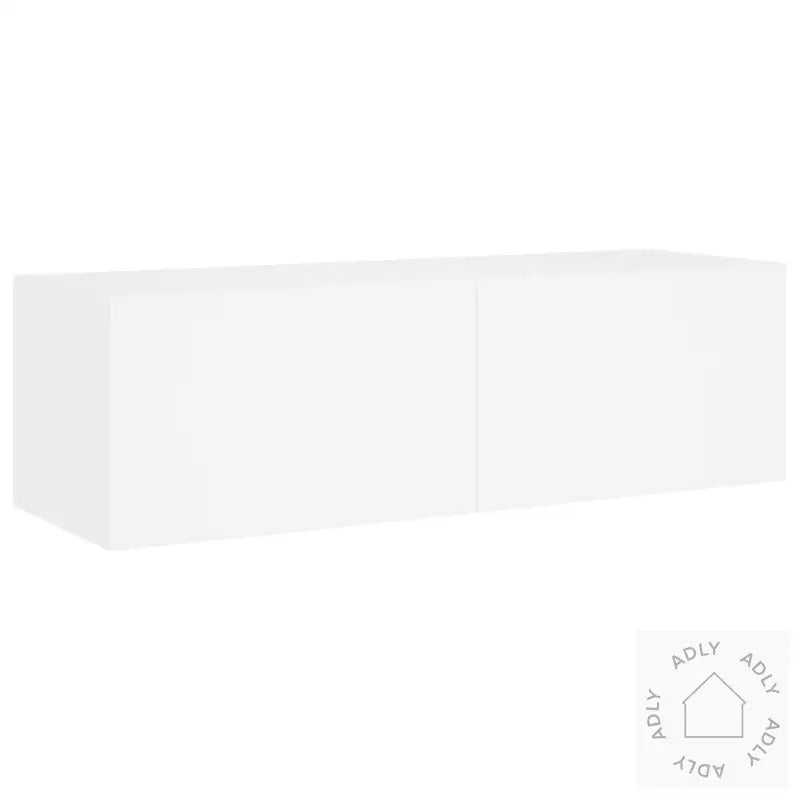 Vegghengte Tv-Benker Med Led 4 Stk Hvit