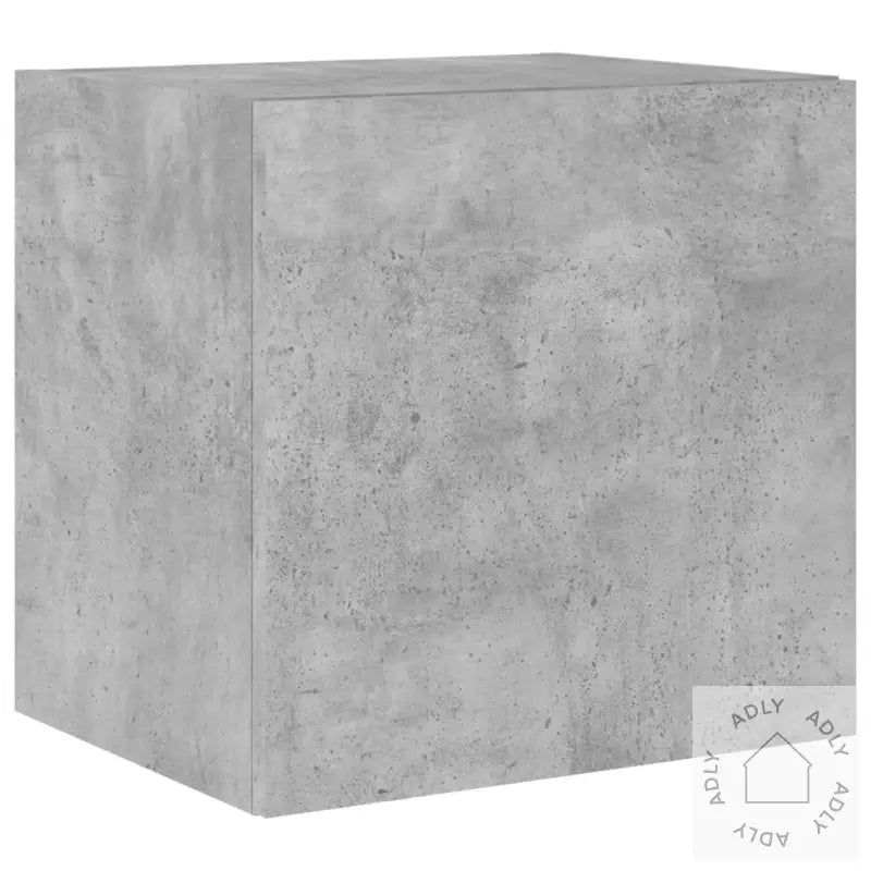 Vegghengte Tv-Benker Med Led-Lys 2 Stk Betonggrå 40,5X35X40 Cm