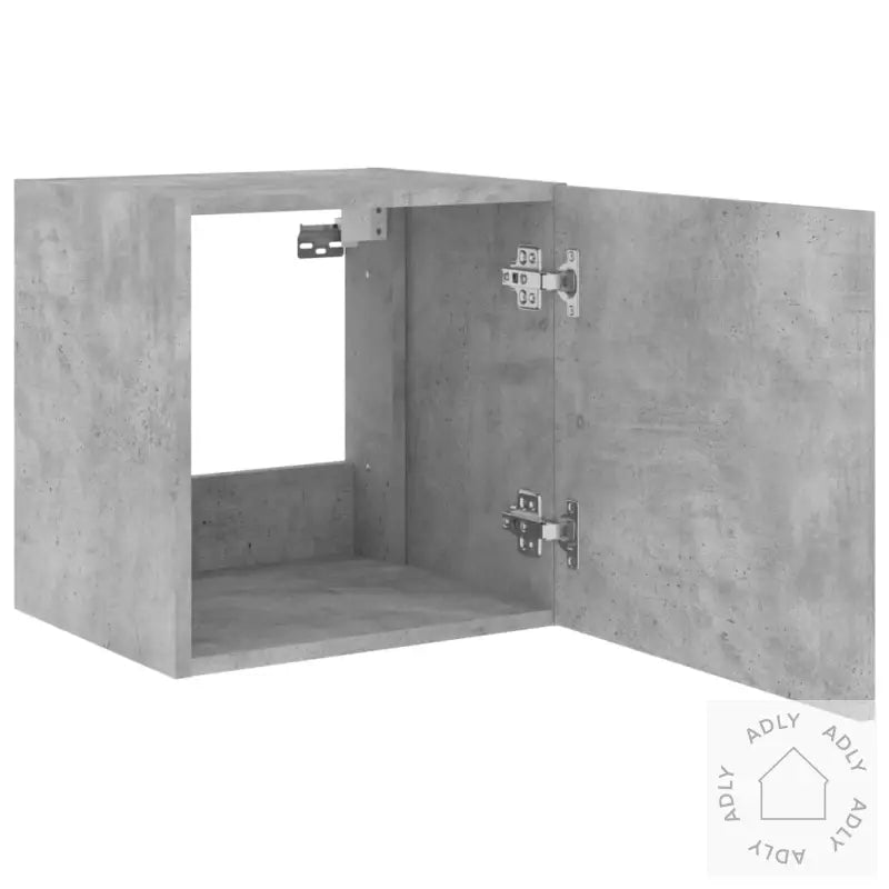 Vegghengte Tv-Benker Med Led-Lys 2 Stk Betonggrå 40,5X35X40 Cm