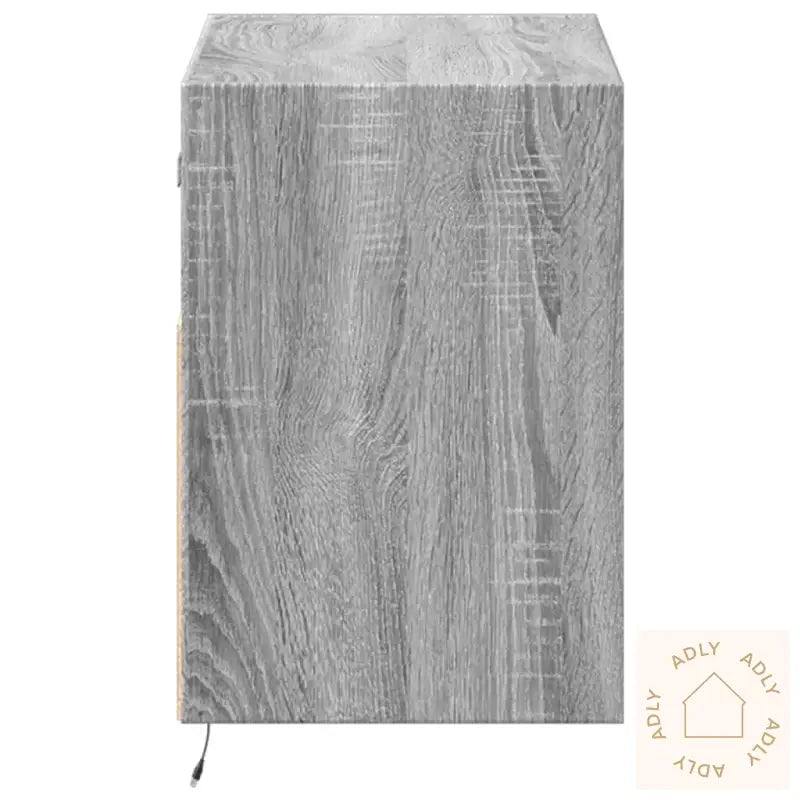 Vegghengt Tv-Benk Med Led Grå Sonoma 80X31X45 Cm