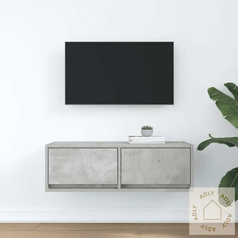 Tv-Benk Betonggrå 80X31X25,5 Cm Konstruert Tre