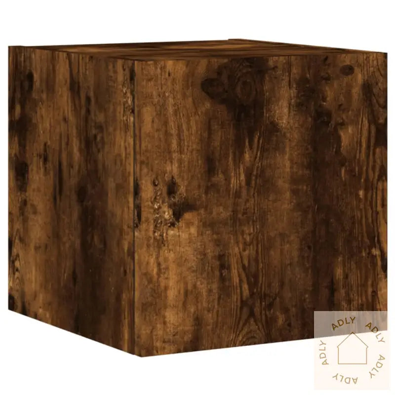 Tv-Benker Med Led-Lys 2 Stk Røkt Eik 30,5X35X30 Cm