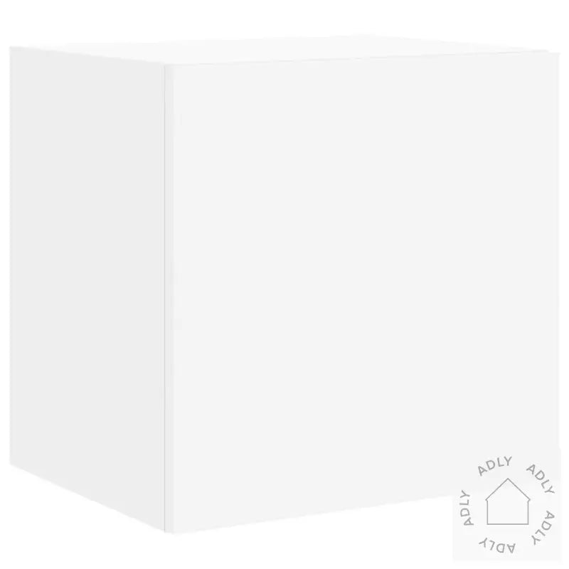 Vegghengte Tv-Benker Med Led 2 Stk Hvit 40,5X35X40 Cm