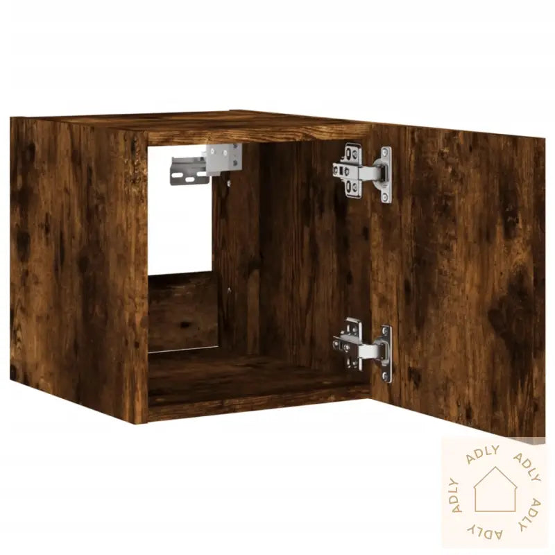 Tv-Benker Med Led-Lys 2 Stk Røkt Eik 30,5X35X30 Cm