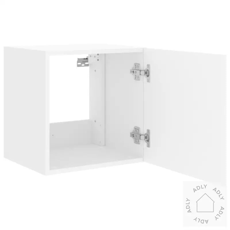 Vegghengte Tv-Benker Med Led 2 Stk Hvit 40,5X35X40 Cm