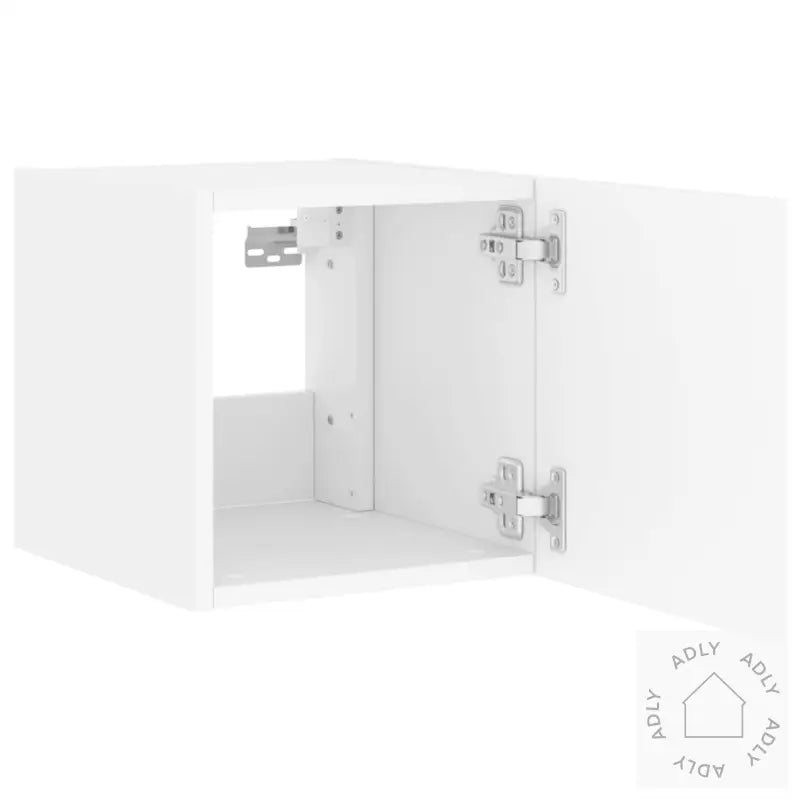 Vegghengte Tv-Benker Med Led 2 Stk Hvit 30,5X35X30 Cm