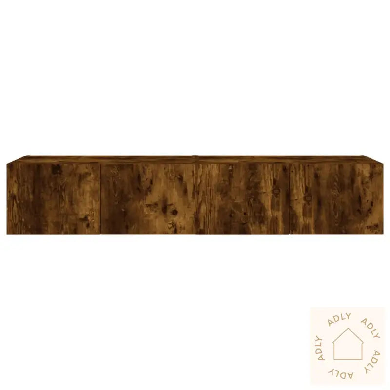 Tv-Benker Med Led-Lys 2 Stk Røkt Eik 80X35X31 Cm