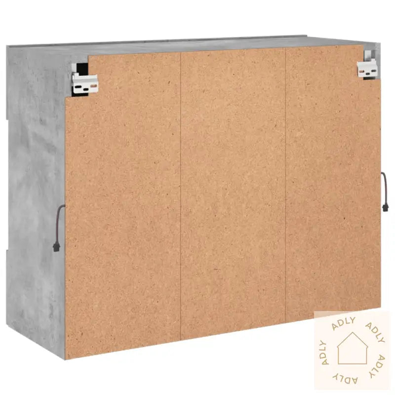 Vegghengt Tv-Benk Med Led-Lys Betonggrå 78,5X30X60,5 Cm