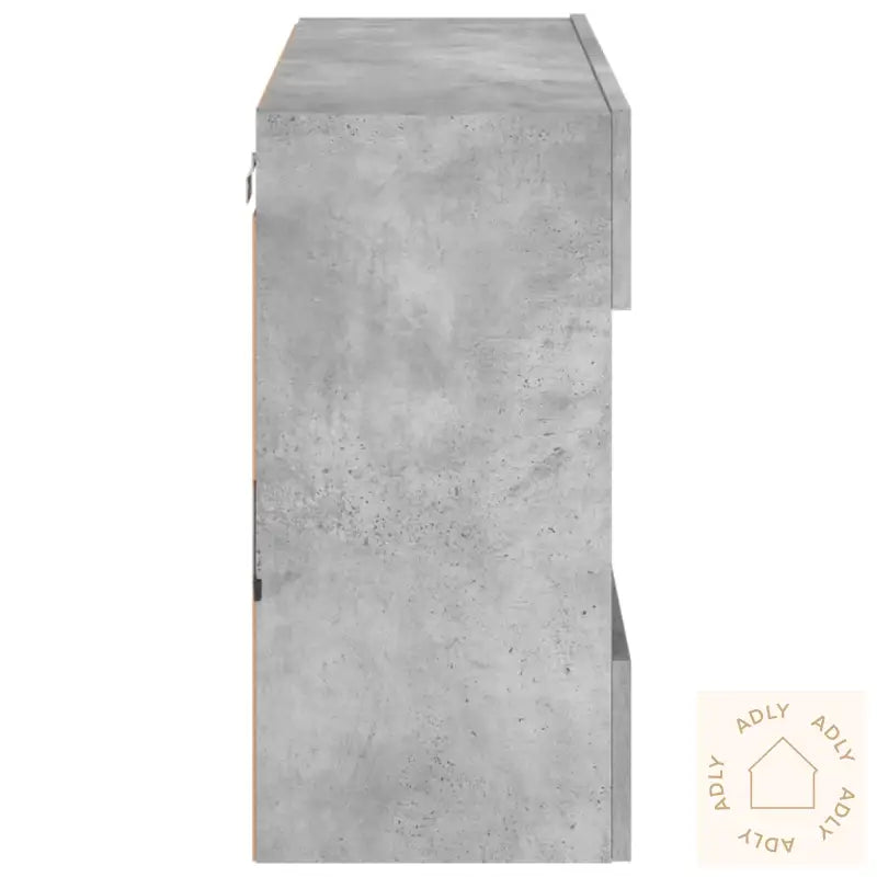 Vegghengt Tv-Benk Med Led-Lys Betonggrå 78,5X30X60,5 Cm