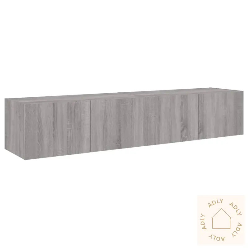 Tv-Benker Med Led-Lys 2 Stk Grå Sonoma 80X35X31 Cm