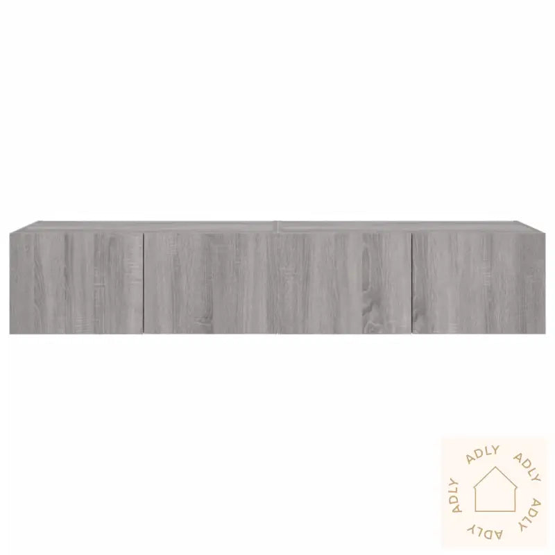 Tv-Benker Med Led-Lys 2 Stk Grå Sonoma 80X35X31 Cm