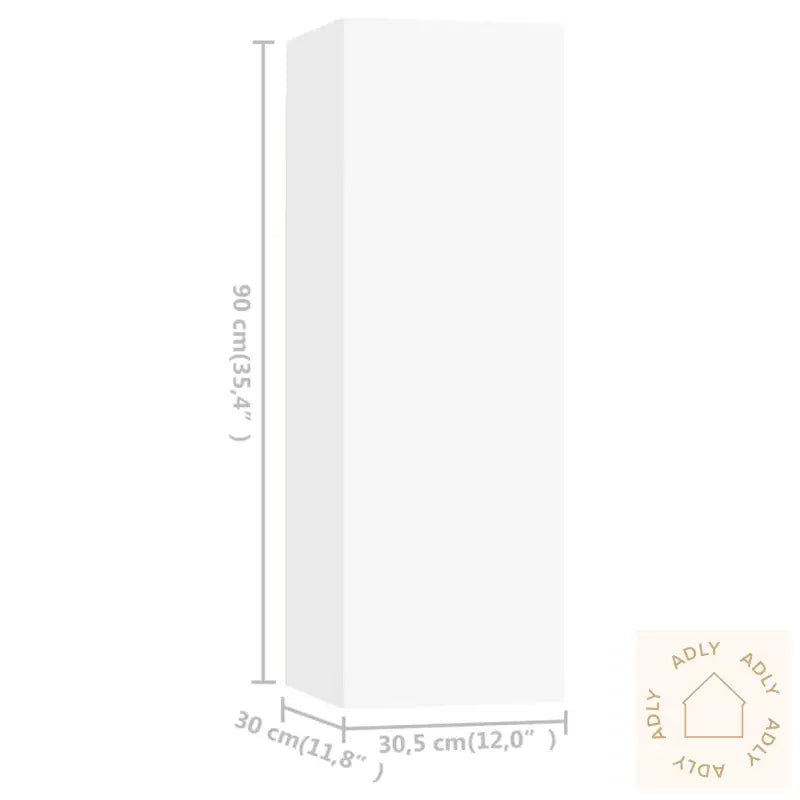 Tv-Benk 4 Stk Hvit 30,5X30X90 Cm Konstruert Tre