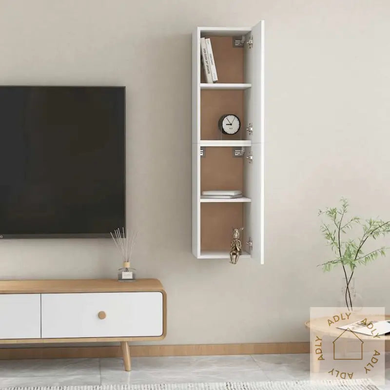 Tv-Benk 2 Stk Hvit 30,5X30X60 Cm Konstruert Tre