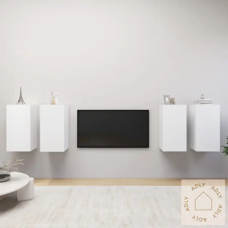 Tv-Benker 4 Stk Hvit 30,5X30X60 Cm Konstruert Tre