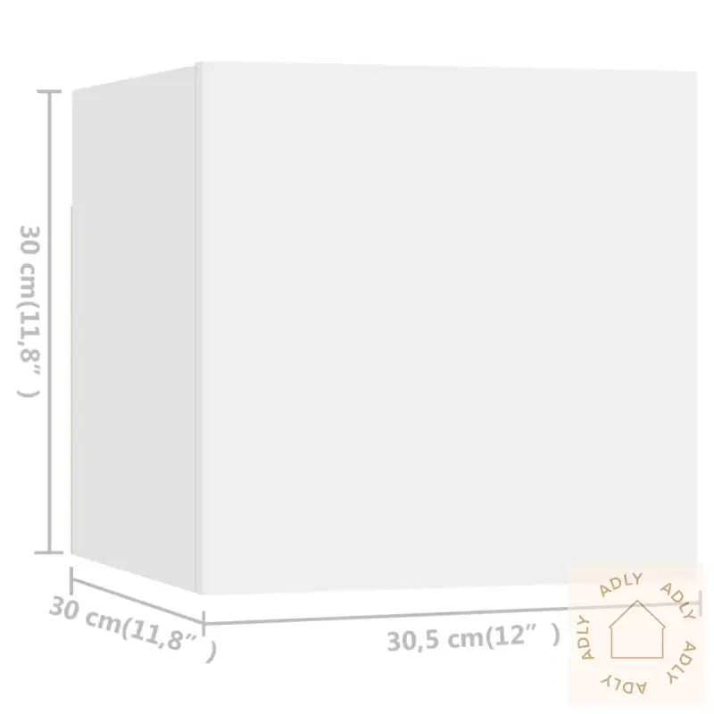 Tv-Benksett 6 Deler Hvit Konstruert Tre