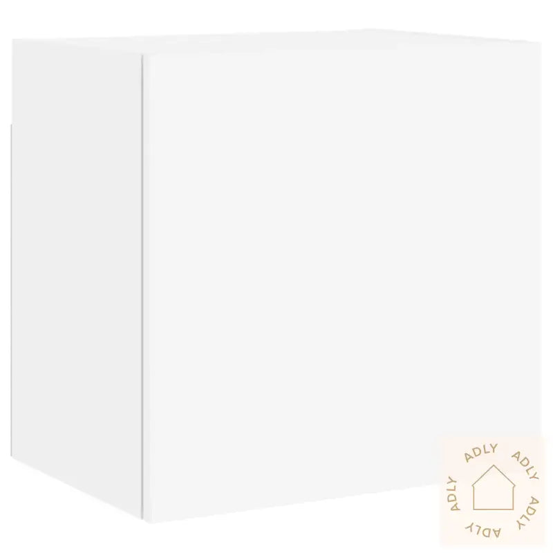 Vegghengte Tv-Benker 2 Stk Hvit 40,5X30X40 Cm Konstruert Tre