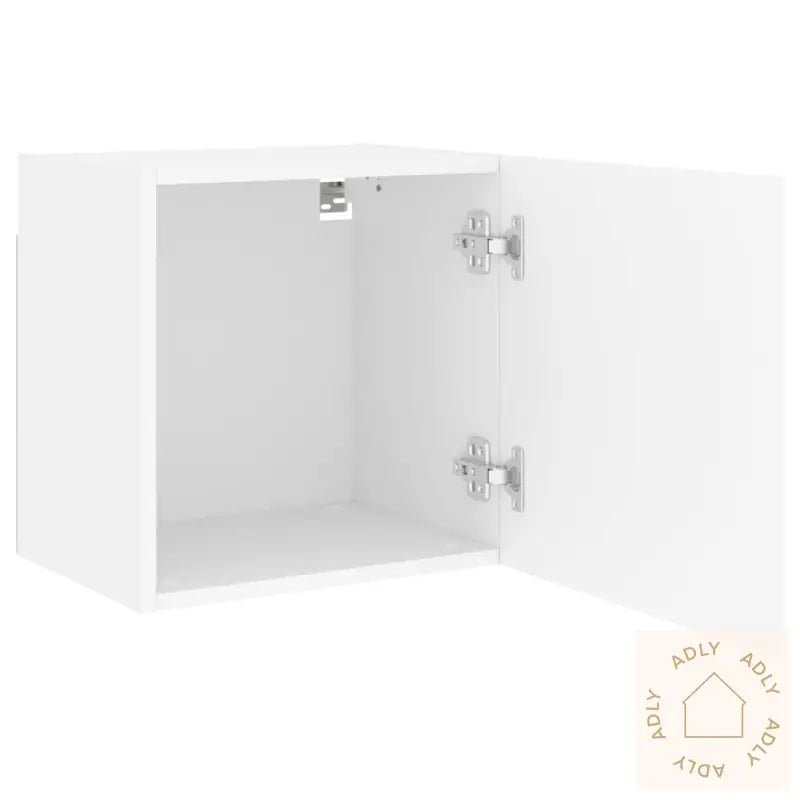 Vegghengte Tv-Benker 2 Stk Hvit 40,5X30X40 Cm Konstruert Tre